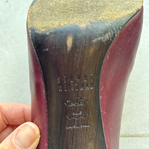 Stuart Weitzman Burgundy Stilleto Size 6 - Picture 4 of 6